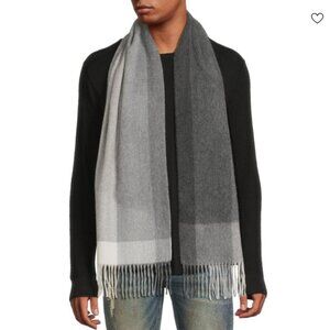 Saks Fifth Avenue 100% Cashmere Scarf rectangular with fringe, Unisex
